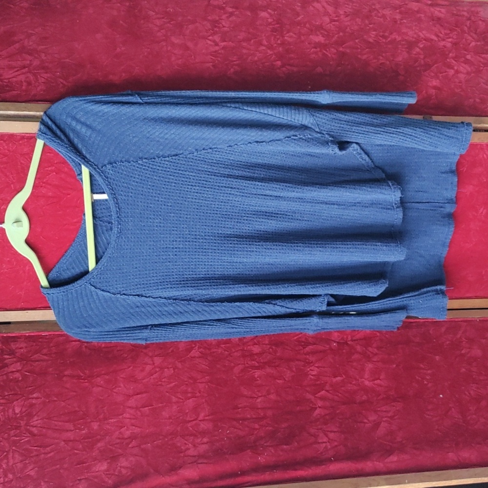 Blue Free People oversized thermal tunic size small
